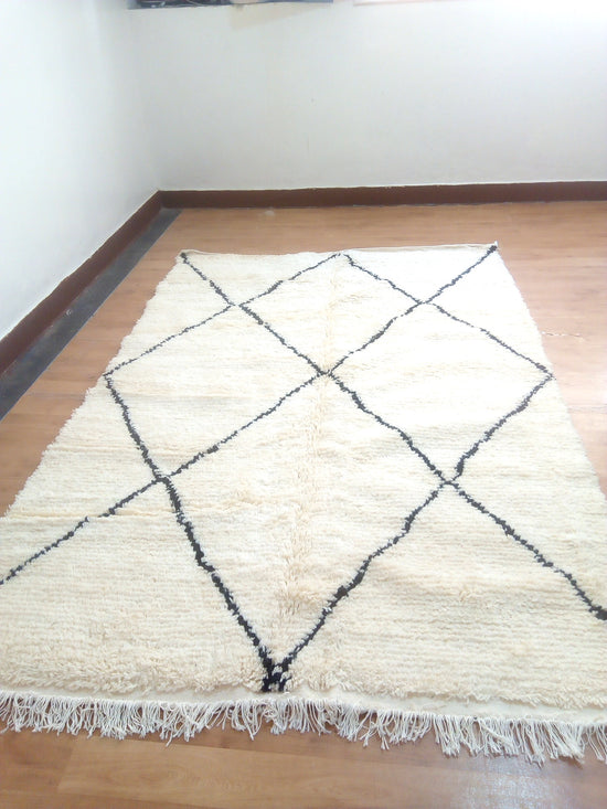 Wool Berber Carpet - 237x157cm- Natural Wool - APR23202