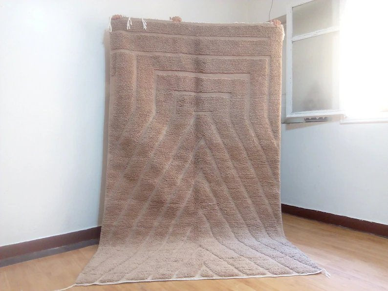 Wool Berber Carpet - 250x152cm- Natural Wool - MAI23214
