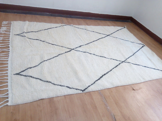 Wool Berber Carpet - 241x151cm- Natural Wool - APR23200