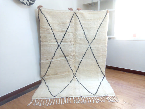 Wool Berber Carpet - 255x177cm- Natural Wool - YKJANX5