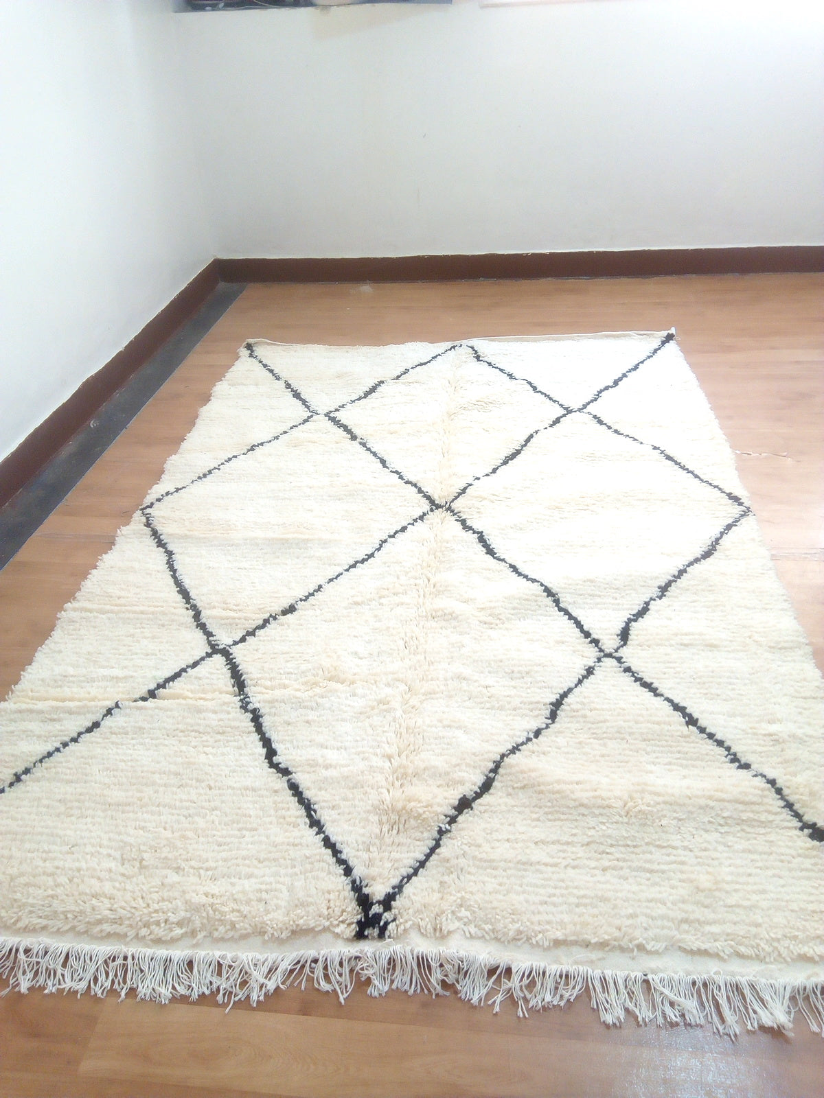 Wool Berber Carpet - 237x157cm- Natural Wool - APR23202
