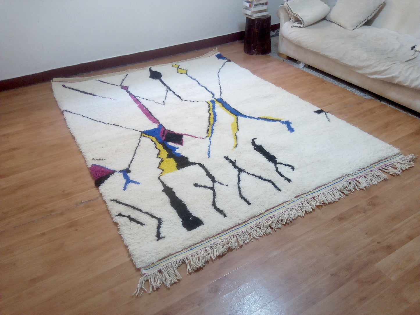 Real Azilal Berber Carpet - 240x181cm - Natural Wool - FOCTF24
