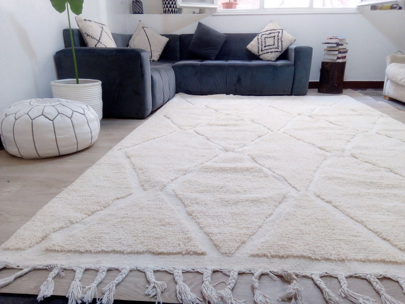 Wool Berber Carpet - 313x240cm - Natural Wool - WZMARSZ8