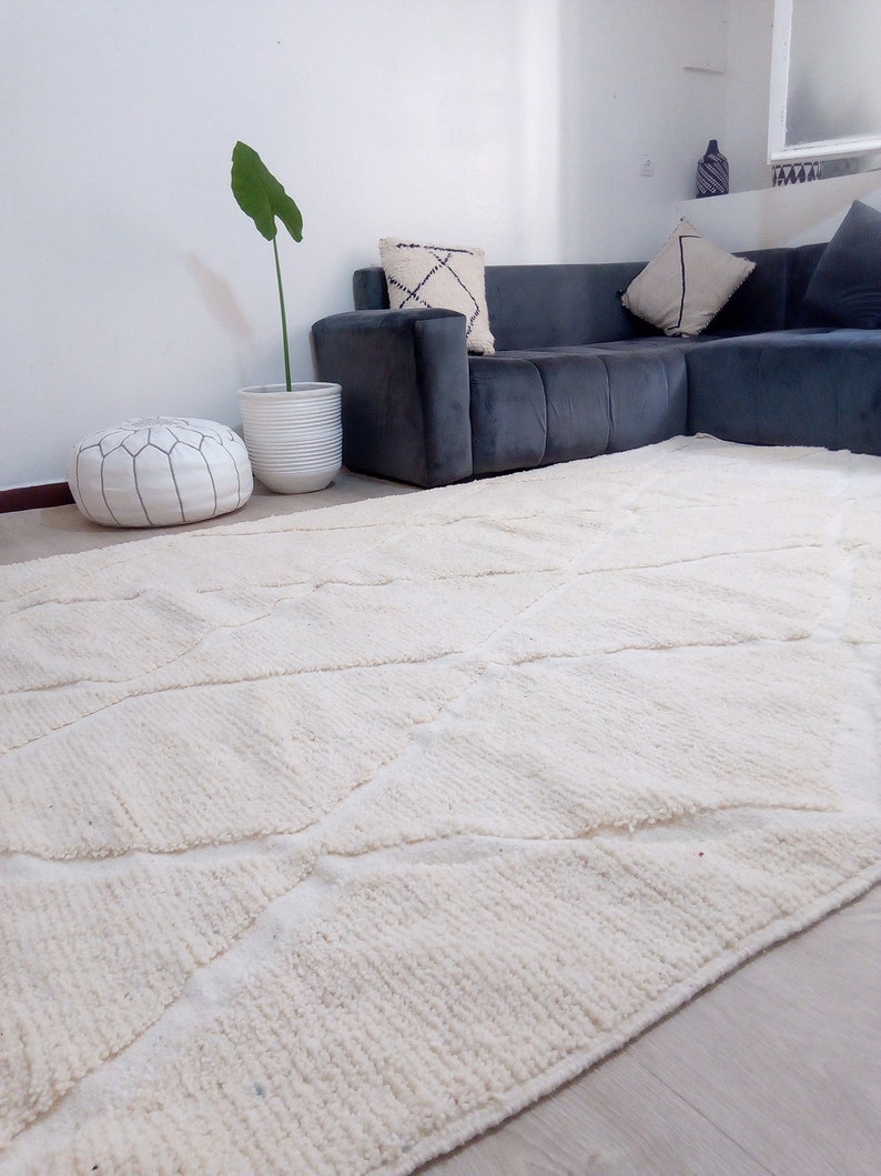 Wool Berber Carpet - 313x240cm - Natural Wool - WZMARSZ8
