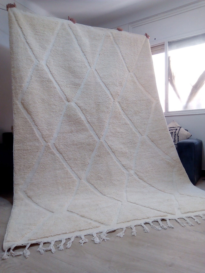 Wool Berber Carpet - 313x240cm - Natural Wool - WZMARSZ8