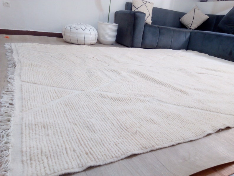 Wool Berber Carpet - 298x223cm - Natural Wool - WZMARSZ10