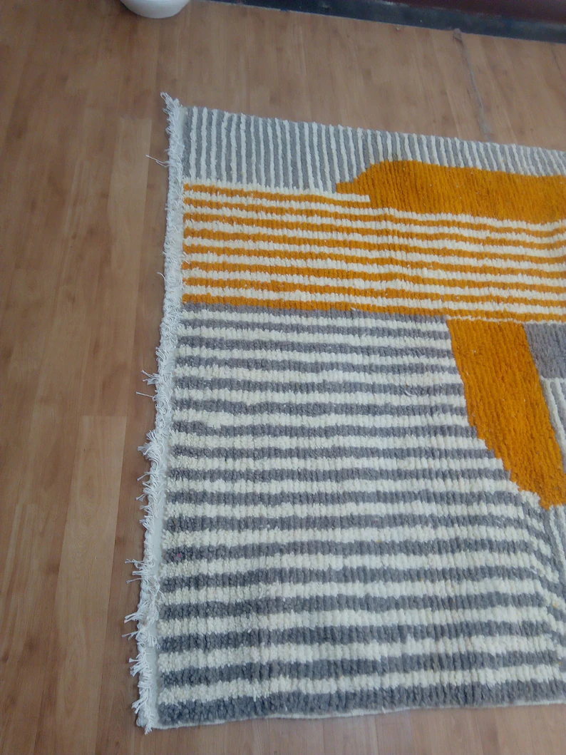 Wool Berber Carpet - 252x163cm - Natural Wool - MARS2347