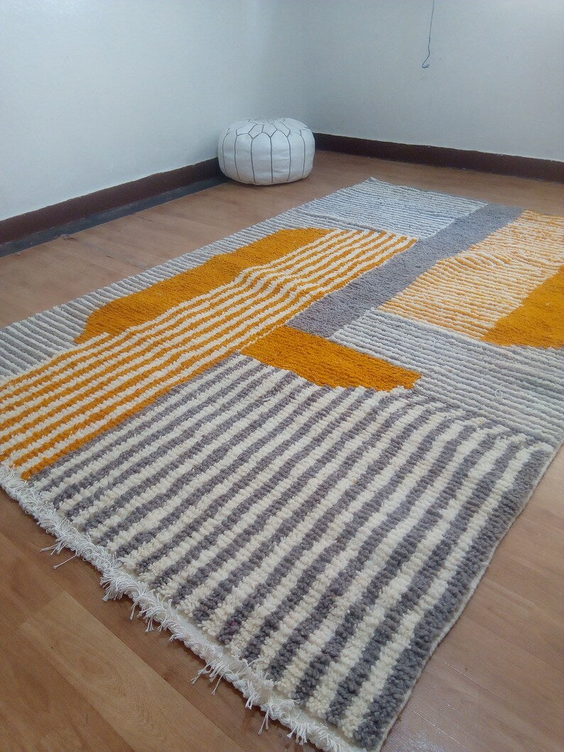 Wool Berber Carpet - 252x163cm - Natural Wool - MARS2347